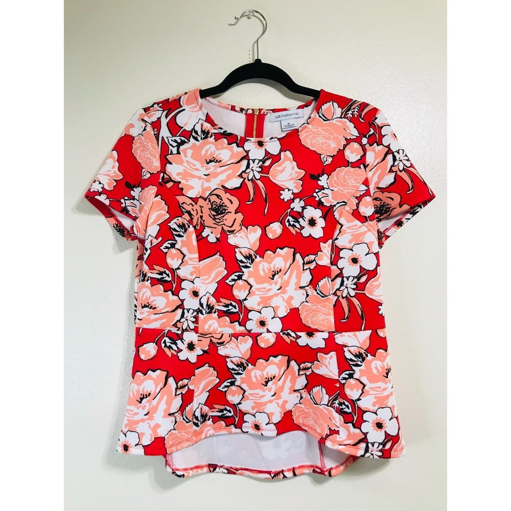 Liz Claiborne Women's Cap Sleeve Mod Peplum Top, Size M